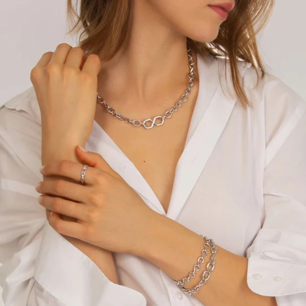 MRK "The Twist" Sterling Silver Petite Infinity Bracelet
