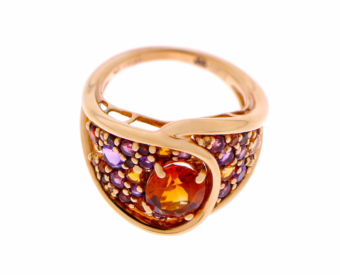 Multicolor gemstone ring