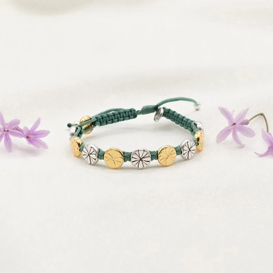 My Saint My Hero Be Kind Human Bloom Bracelet-Silver and Gold