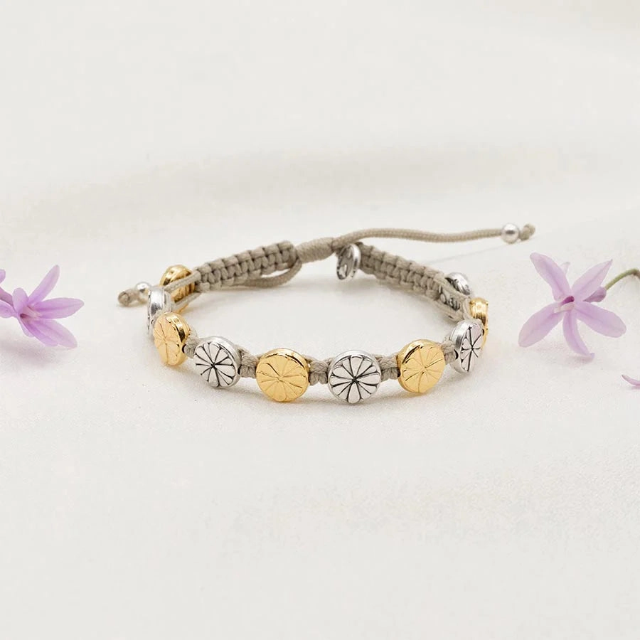 My Saint My Hero Be Kind Human Bloom Bracelet-Silver and Gold