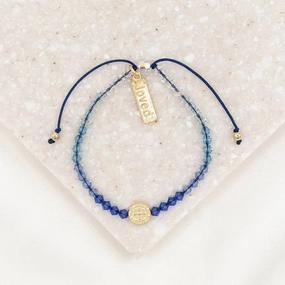 My Saint My Hero BeCause We Care - Blue Ombr Crystal Bracelet