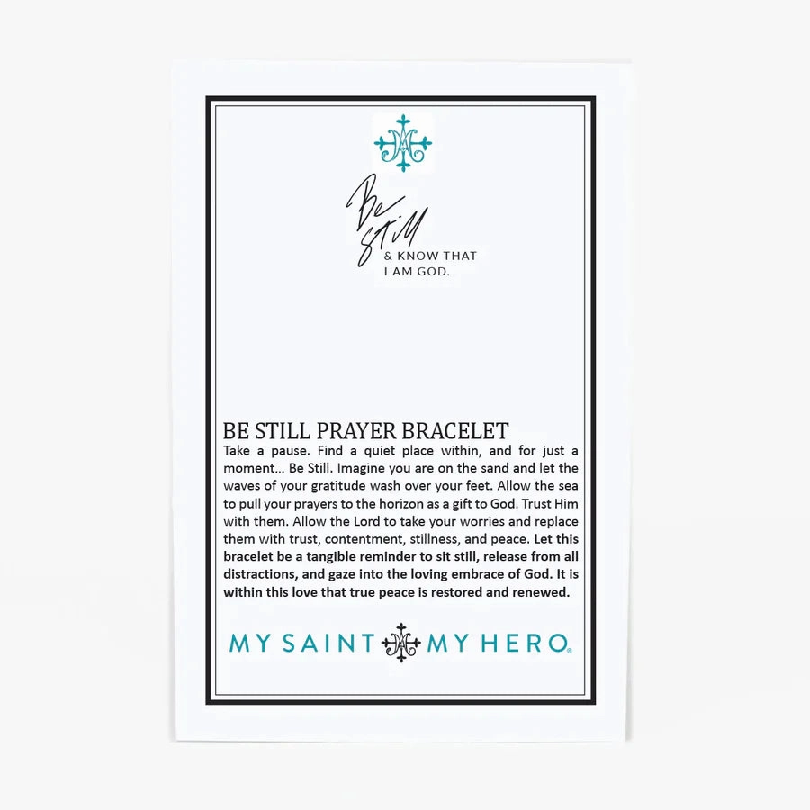 My Saint My Hero Black Agate Be Still Prayer Bracelet