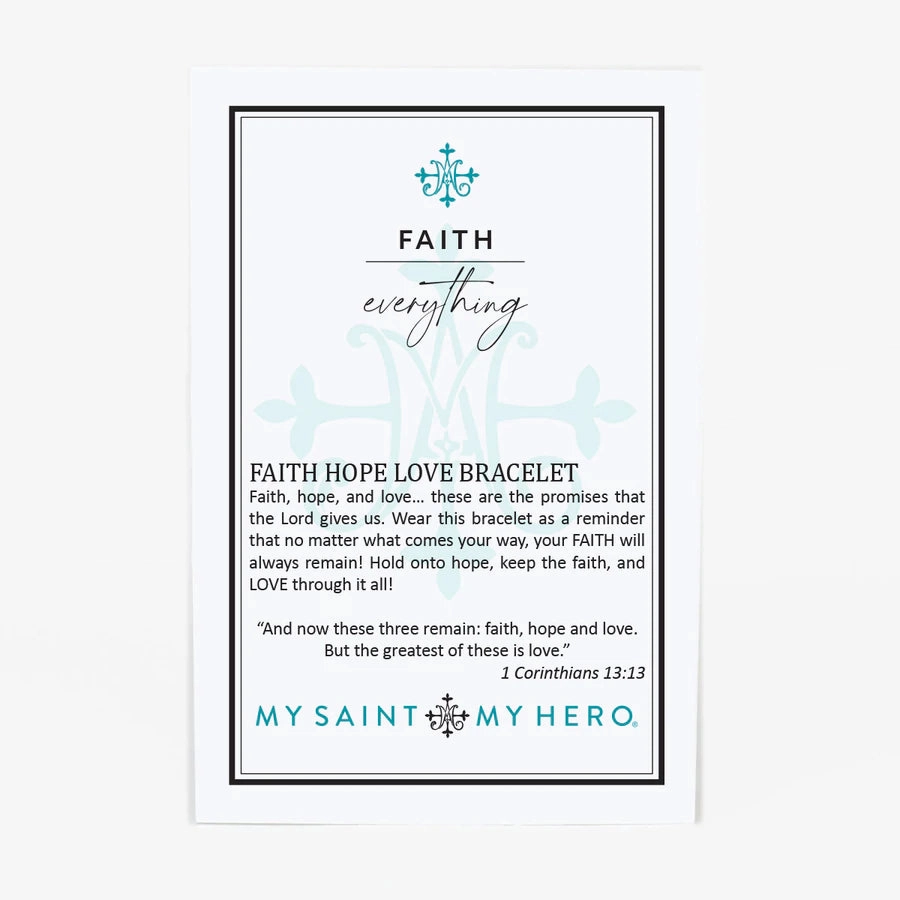 My Saint My Hero Faith Over Everything Beaded Bracelet