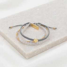 My Saint My Hero Frosted Quartz Be Still Prayer Bracelet