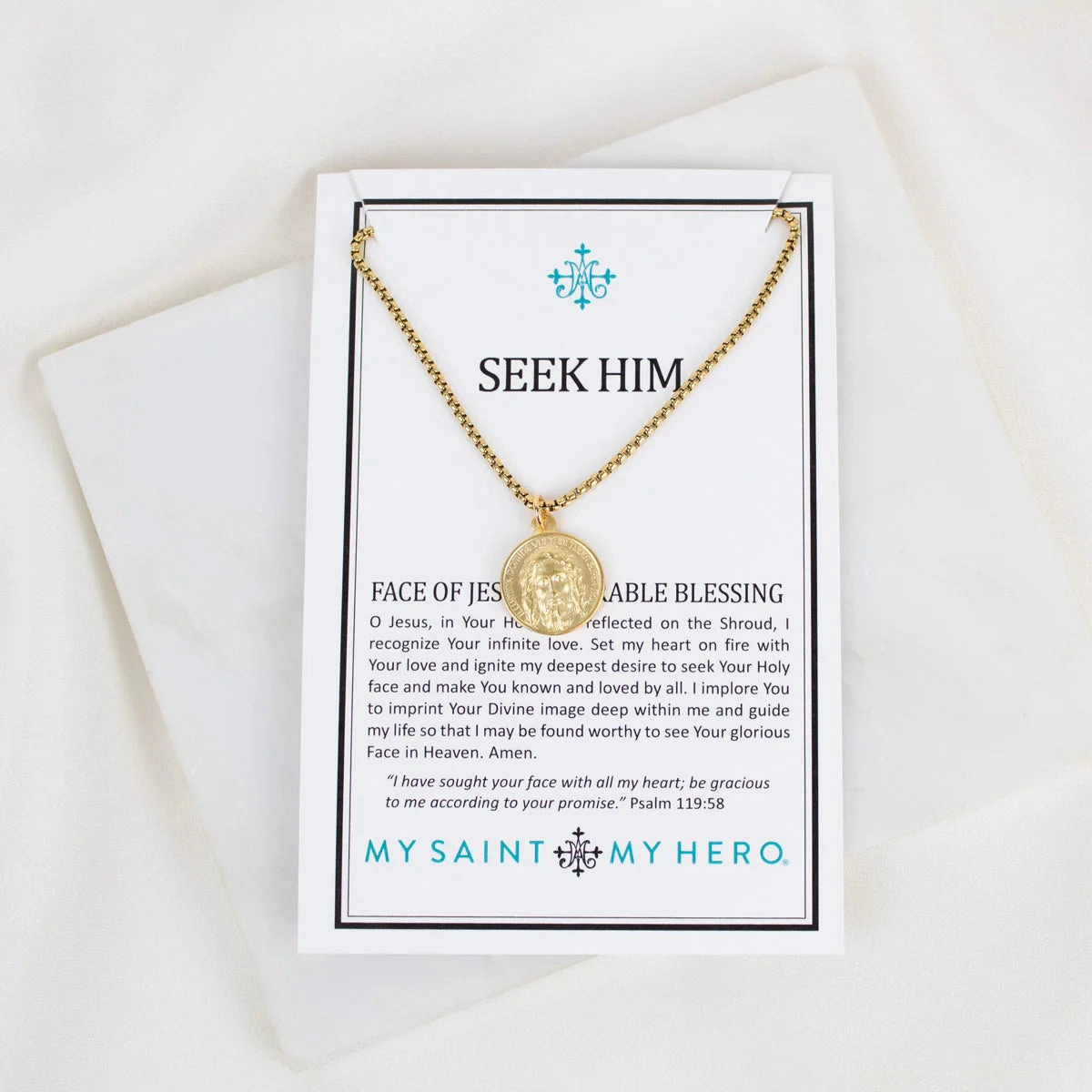 My Saint My Hero Seek Him Necklace