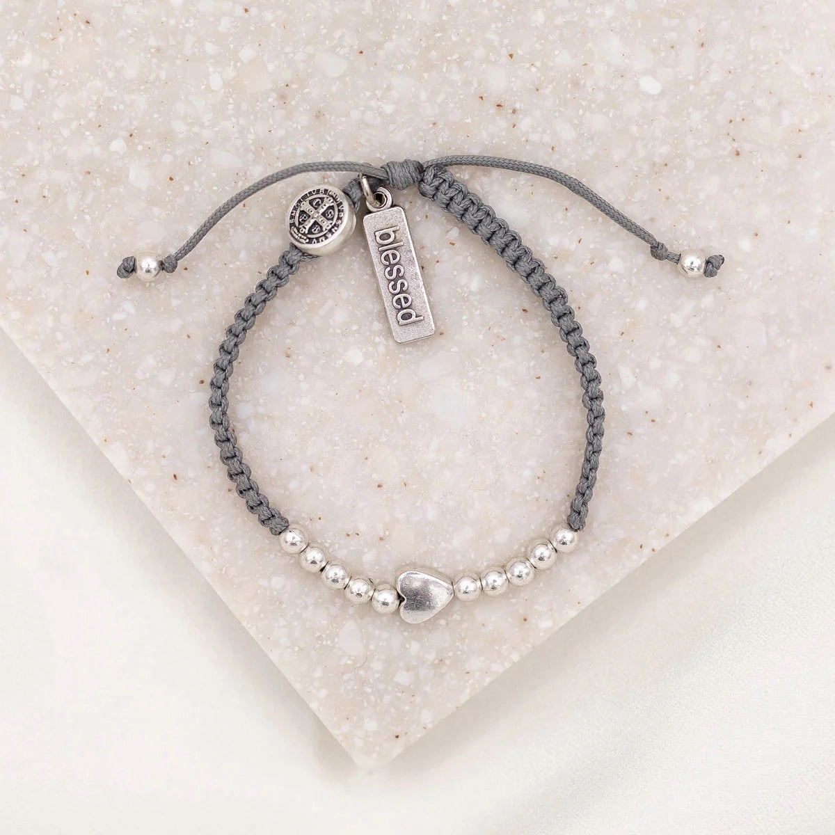 My Saint My Hero Sisters of the Heart Bead and Heart Bracelet