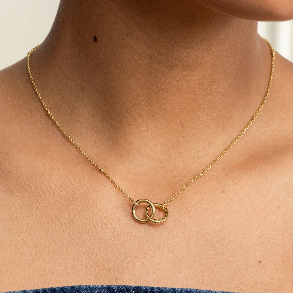Olivia Burton Classic Amity Interlock Gold Plated Necklace 24100312