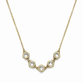 Olivia Burton Ever Stacked Crystal Honeycomb Gold Plated Necklace 24100340