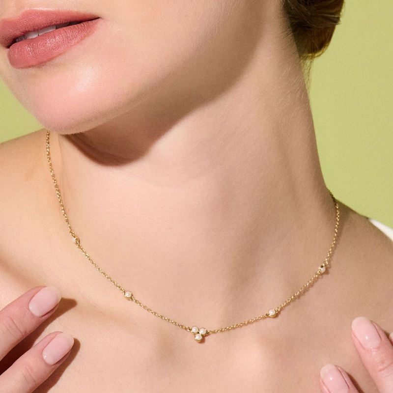 Olivia Burton Gold Peal Cluster Necklace 24100070