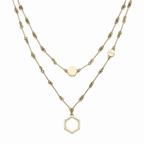 Olivia Burton Signature Honeycomb Double Chain Necklace 24100306