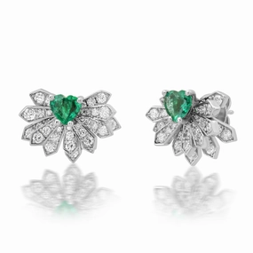 Penacho Earrings - Emeralds
