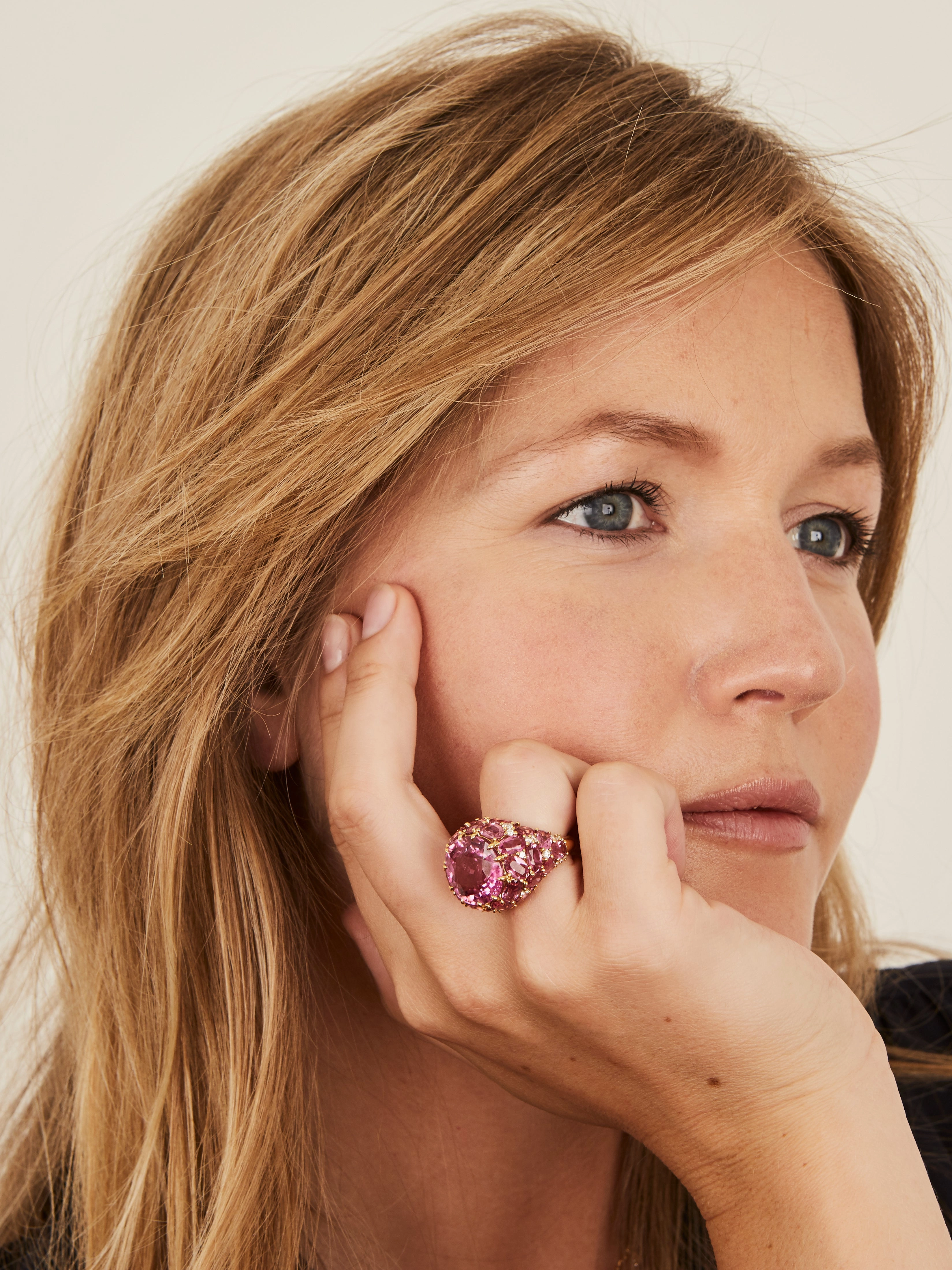 Pink tourmaline ring