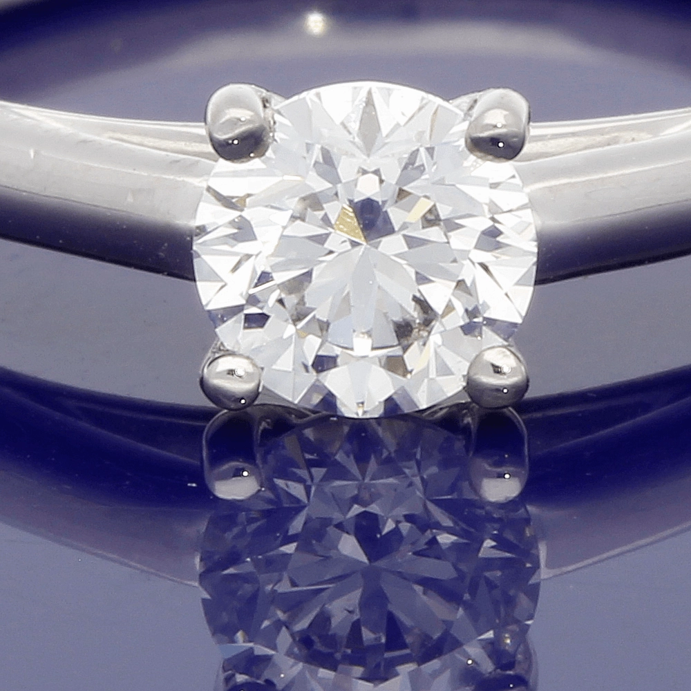 Platinum 0.50ct Certificated Round Brilliant Cut Diamond Solitaire Engagement Ring