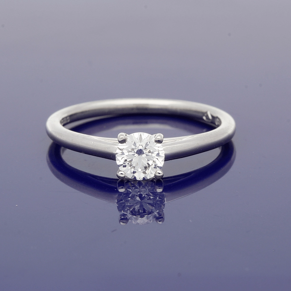 Platinum 0.50ct Certificated Round Brilliant Cut Diamond Solitaire Engagement Ring