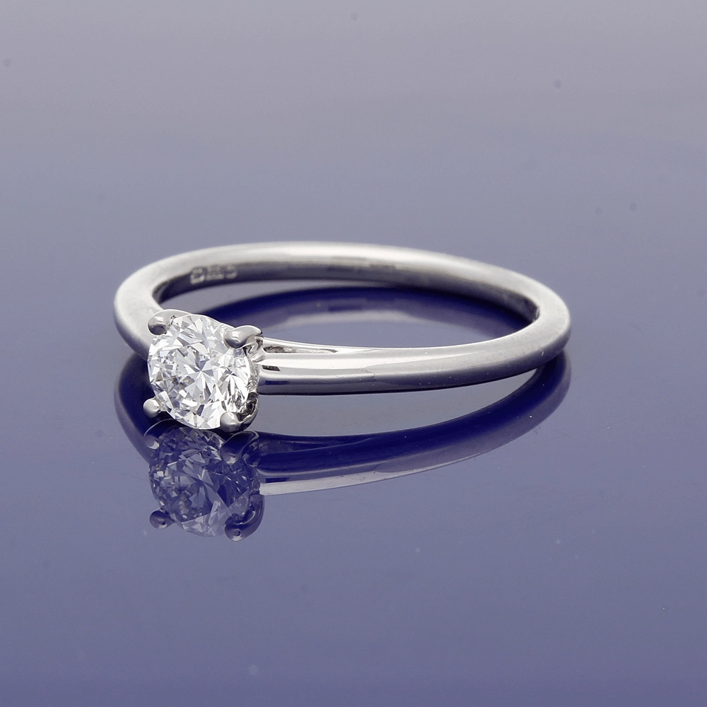 Platinum 0.50ct Certificated Round Brilliant Cut Diamond Solitaire Engagement Ring