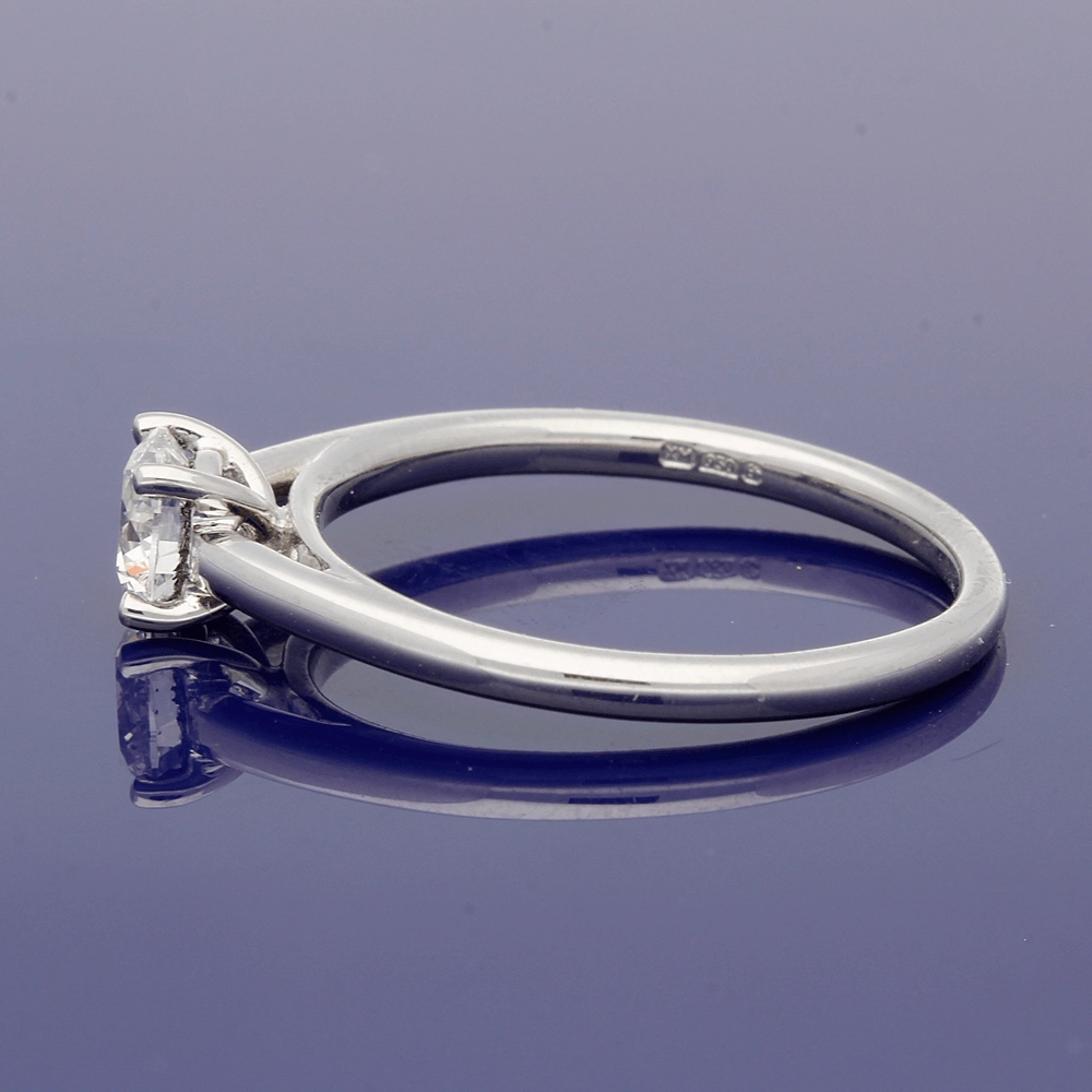 Platinum 0.50ct Certificated Round Brilliant Cut Diamond Solitaire Engagement Ring