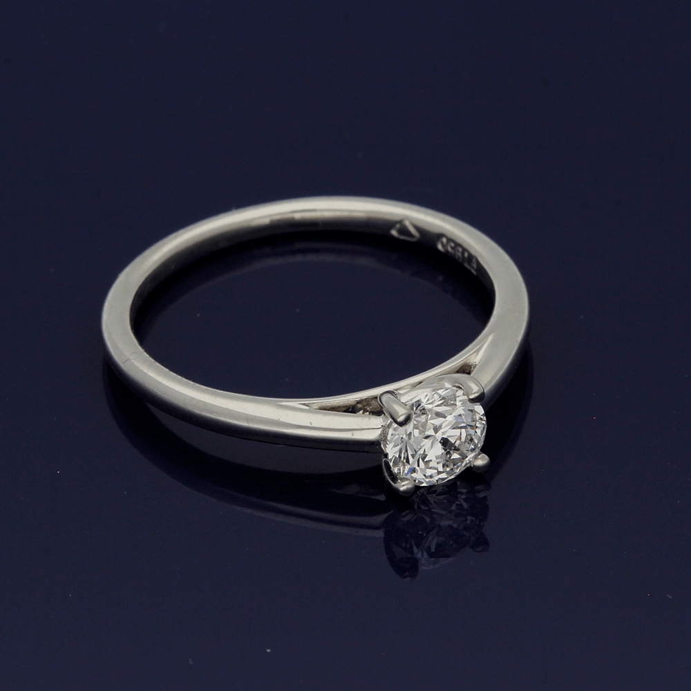 Platinum 0.50ct Certificated Round Brilliant Cut Diamond Solitaire Engagement Ring