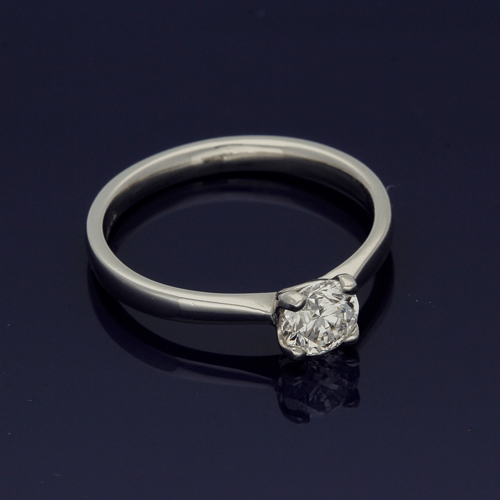 Platinum 0.50ct Certificated Round Brilliant Cut Diamond Solitaire Ring