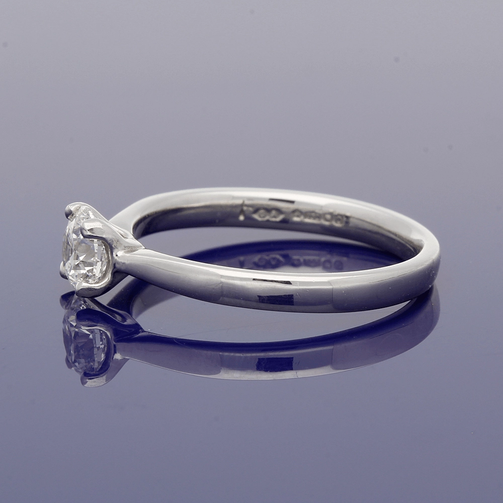 Platinum 0.50ct Certificated Round Brilliant Cut Diamond Solitaire Ring