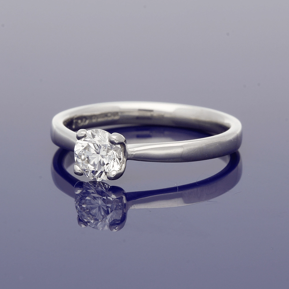 Platinum 0.50ct Certificated Round Brilliant Cut Diamond Solitaire Ring