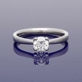 Platinum 0.50ct Certificated Round Brilliant Cut Diamond Solitaire Ring