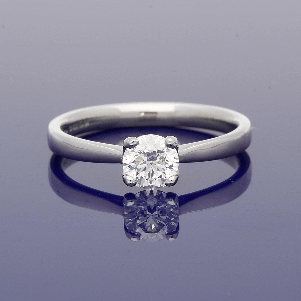 Platinum 0.50ct Certificated Round Brilliant Cut Diamond Solitaire Ring
