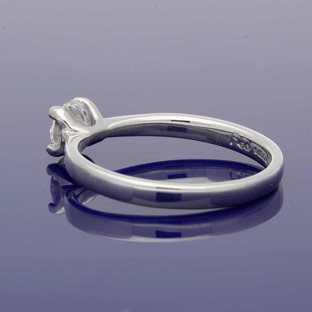 Platinum 0.50ct Certificated Round Brilliant Cut Diamond Solitaire Ring