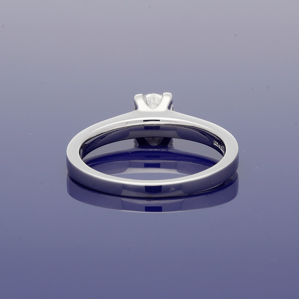 Platinum 0.50ct Diamond Solitaire Engagement Ring with Diamond Shoulders