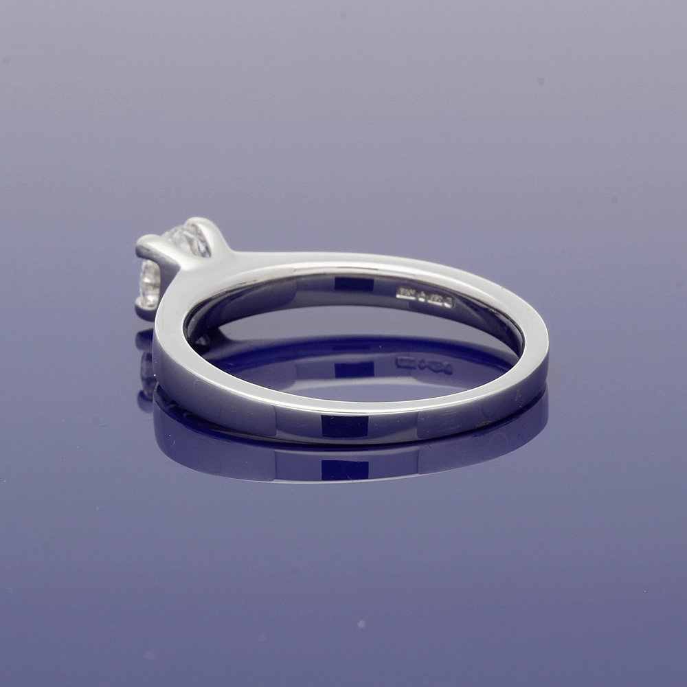 Platinum 0.50ct Diamond Solitaire Engagement Ring with Diamond Shoulders