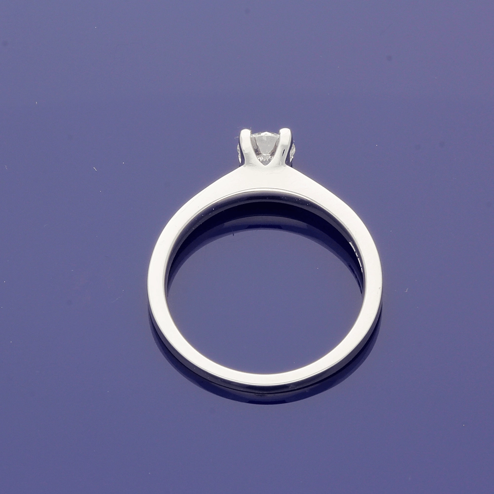 Platinum 0.50ct Diamond Solitaire Engagement Ring with Diamond Shoulders