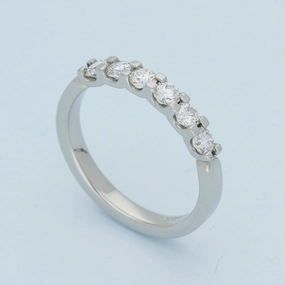 Platinum 0.66ct Diamond Half Eternity Ring - 3mm