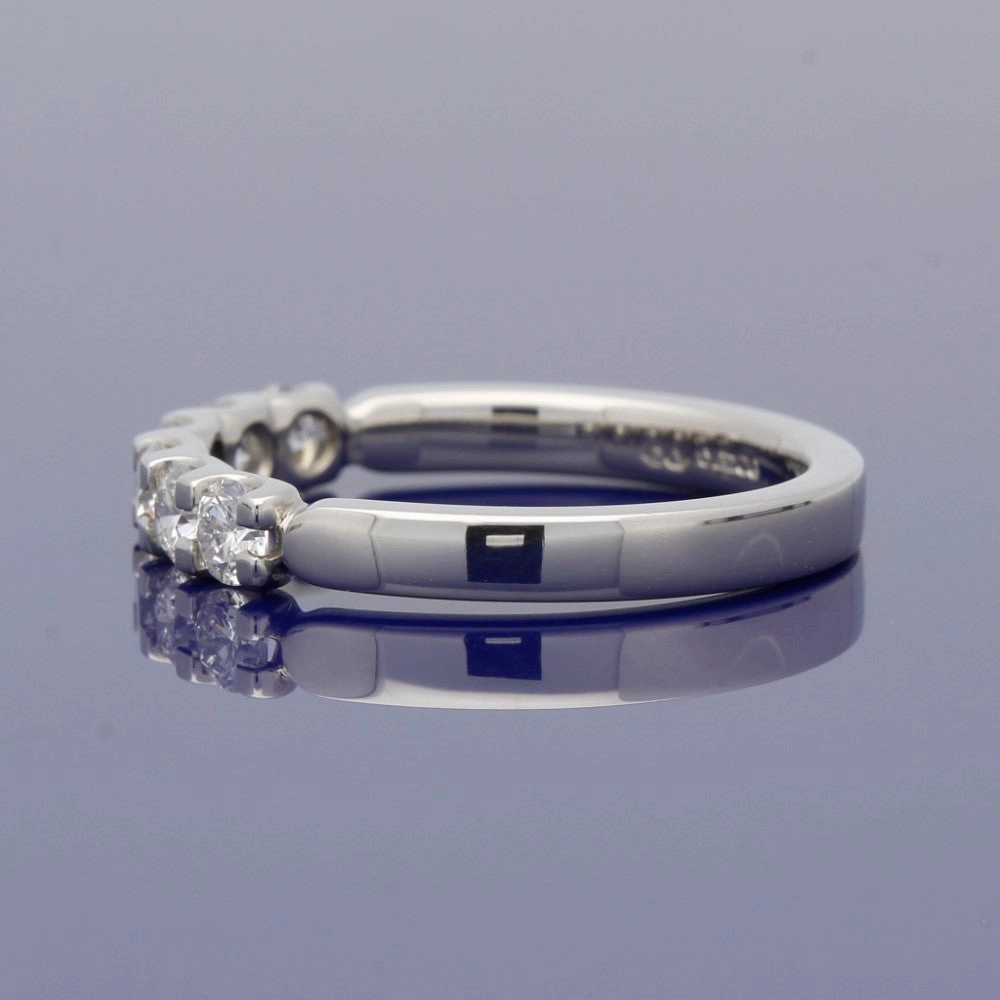 Platinum 0.66ct Diamond Half Eternity Ring - 3mm