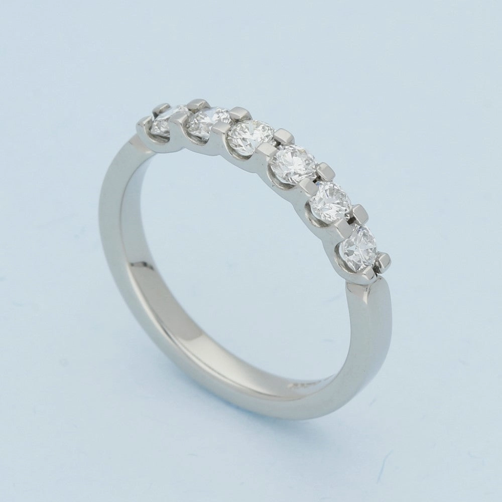 Platinum 0.66ct Diamond Half Eternity Ring - 3mm