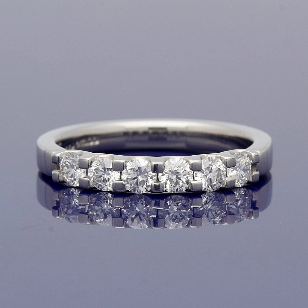Platinum 0.66ct Diamond Half Eternity Ring - 3mm