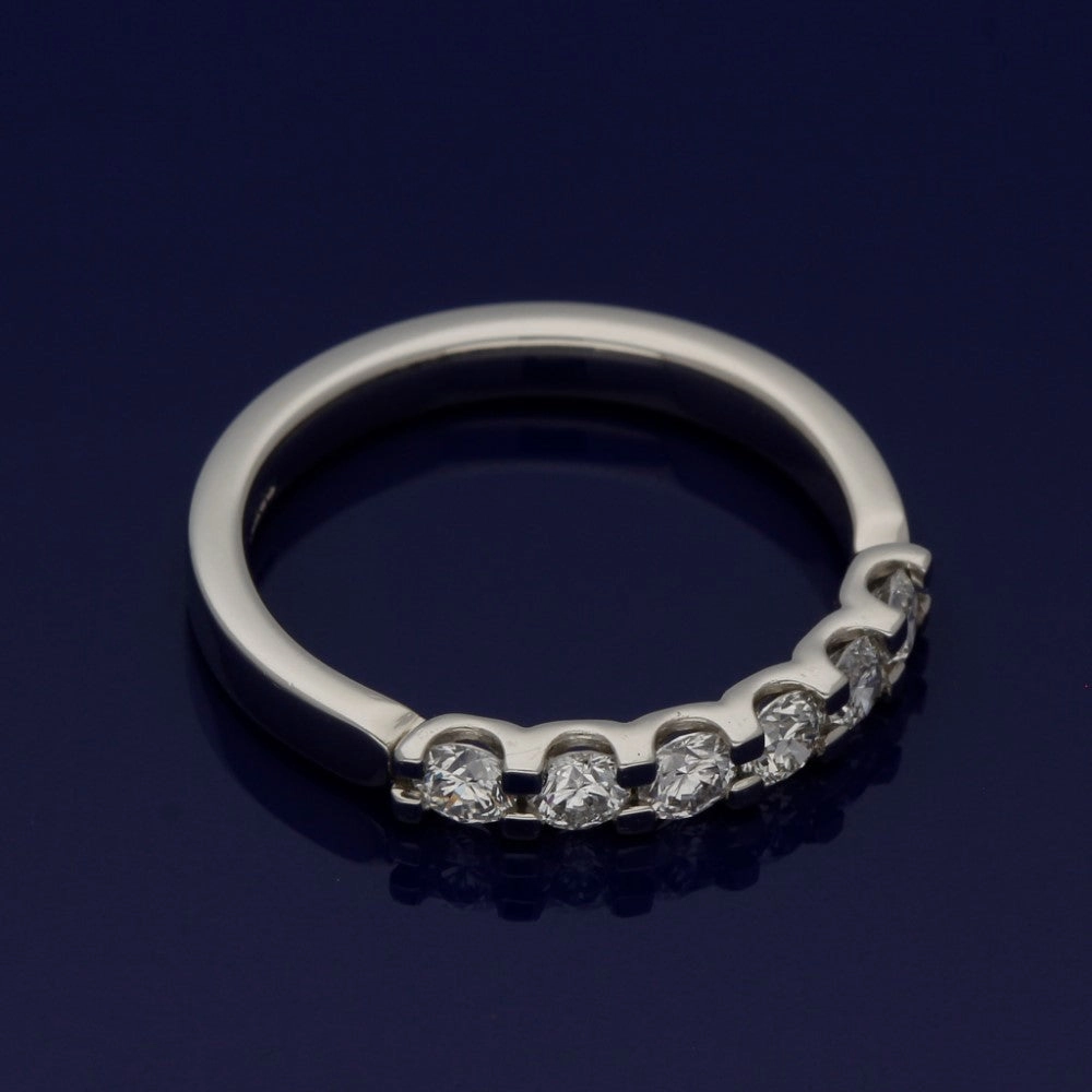 Platinum 0.66ct Diamond Half Eternity Ring - 3mm