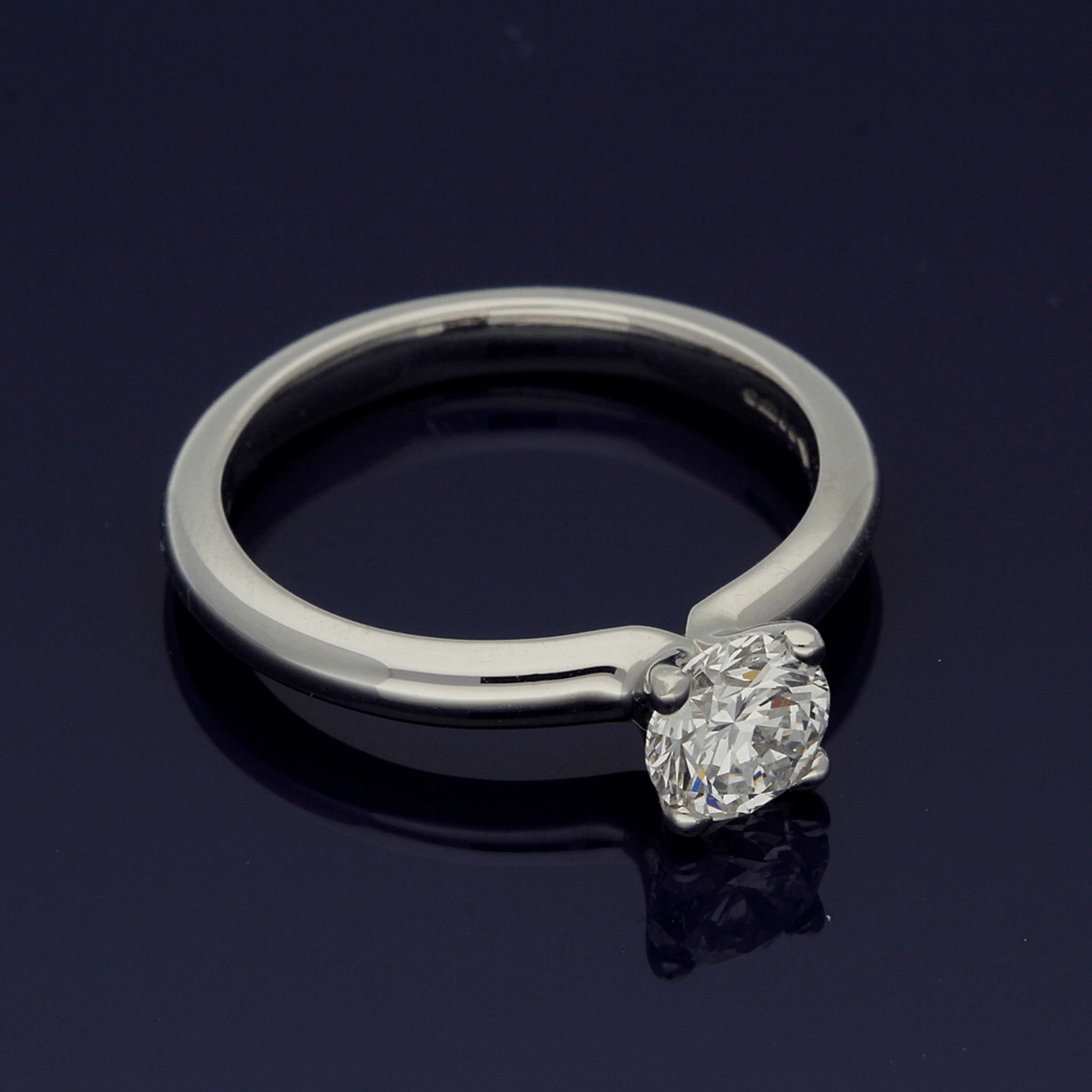 Platinum 0.70ct Certificated Round Brilliant Cut Diamond Solitaire Ring