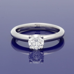 Platinum 0.70ct Certificated Round Brilliant Cut Diamond Solitaire Ring