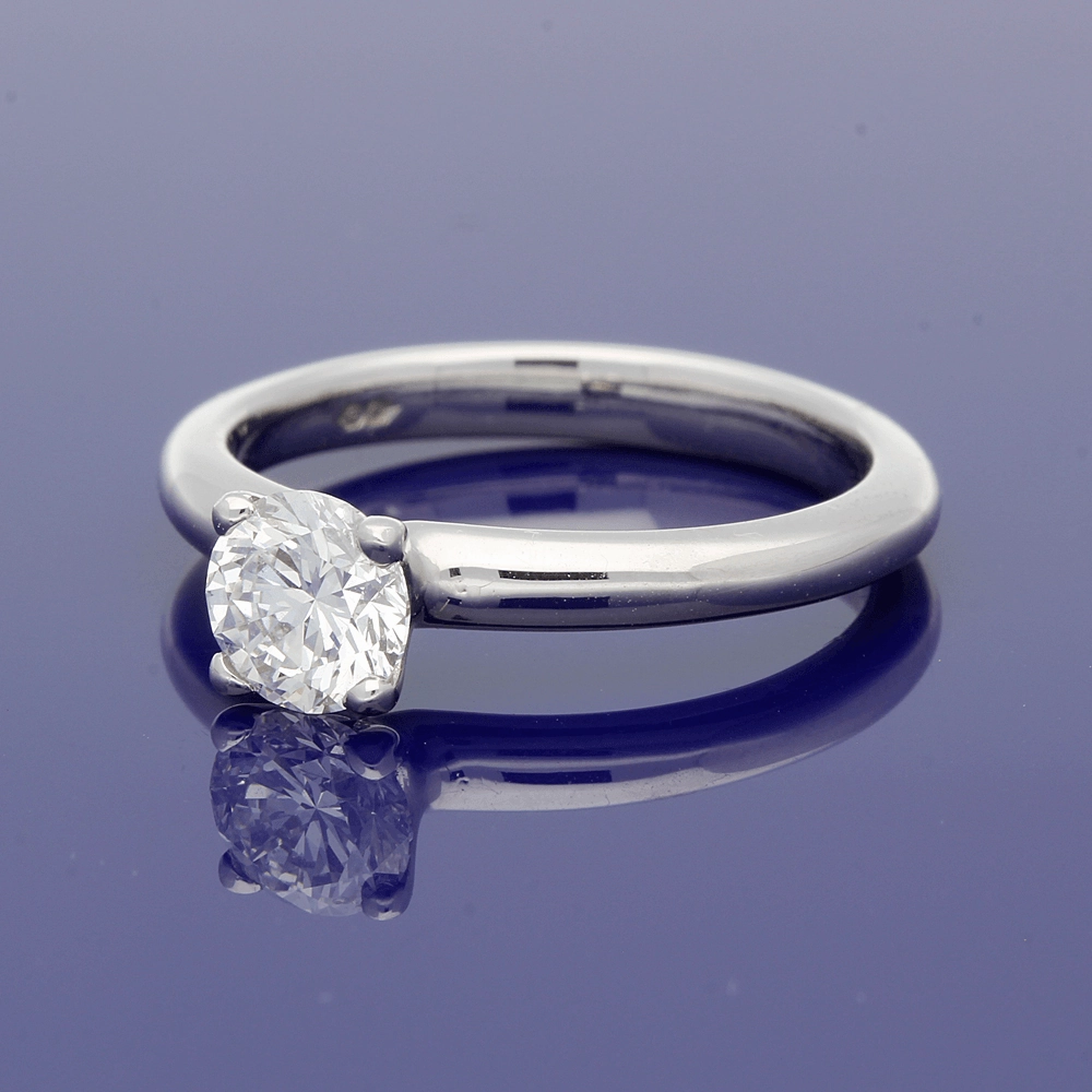 Platinum 0.70ct Certificated Round Brilliant Cut Diamond Solitaire Ring