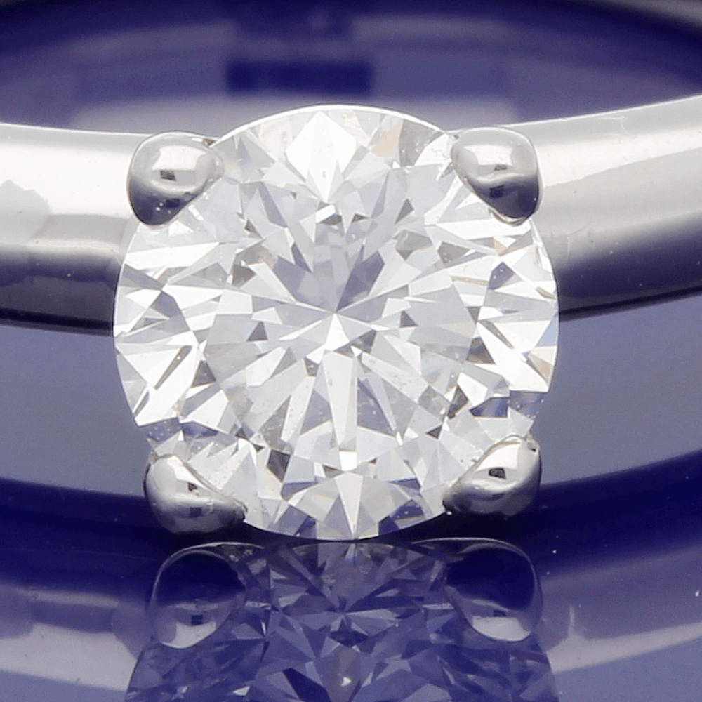 Platinum 0.70ct Certificated Round Brilliant Cut Diamond Solitaire Ring