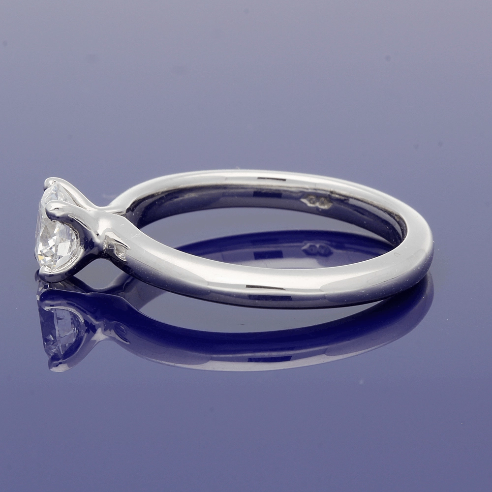 Platinum 0.70ct Certificated Round Brilliant Cut Diamond Solitaire Ring