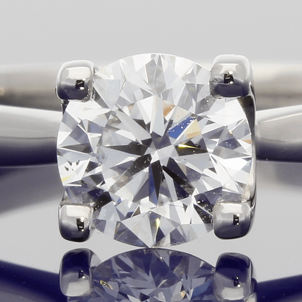 Platinum 0.90ct Certificated Round Brilliant Cut Diamond Solitaire Ring