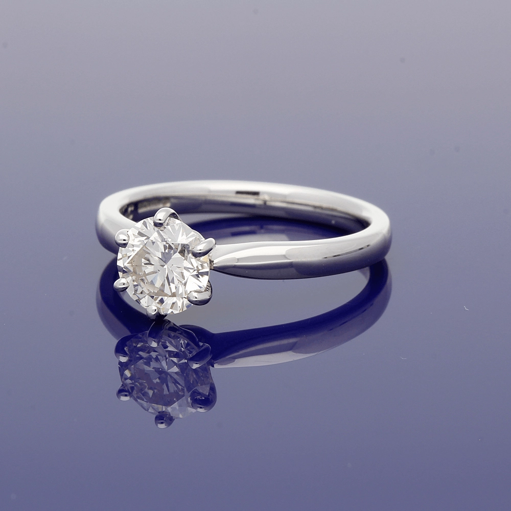Platinum 1.17ct Round Brilliant Cut Diamond Solitaire Engagement Ring