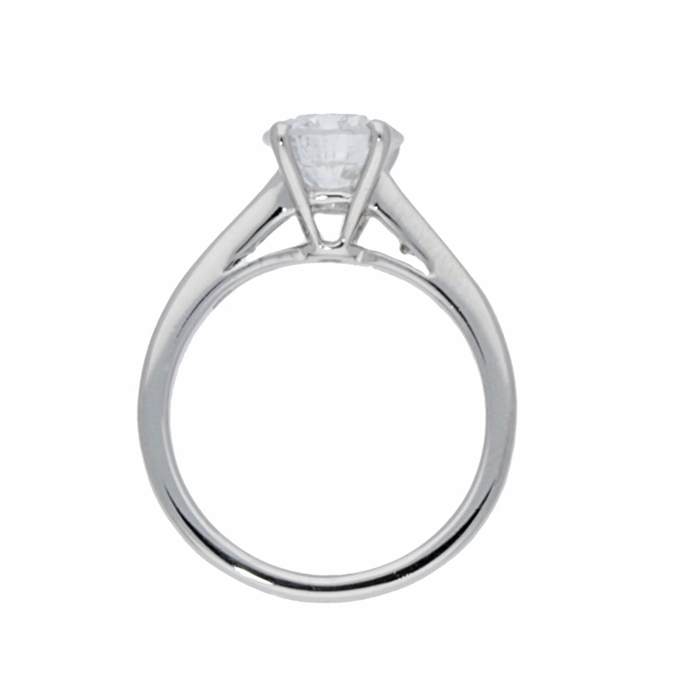 Platinum 1.50ct Round Diamond & Princess Cut Diamond Set Shoulders Ring