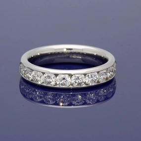 Platinum 1ct Diamond Half Eternity Ring - 4mm