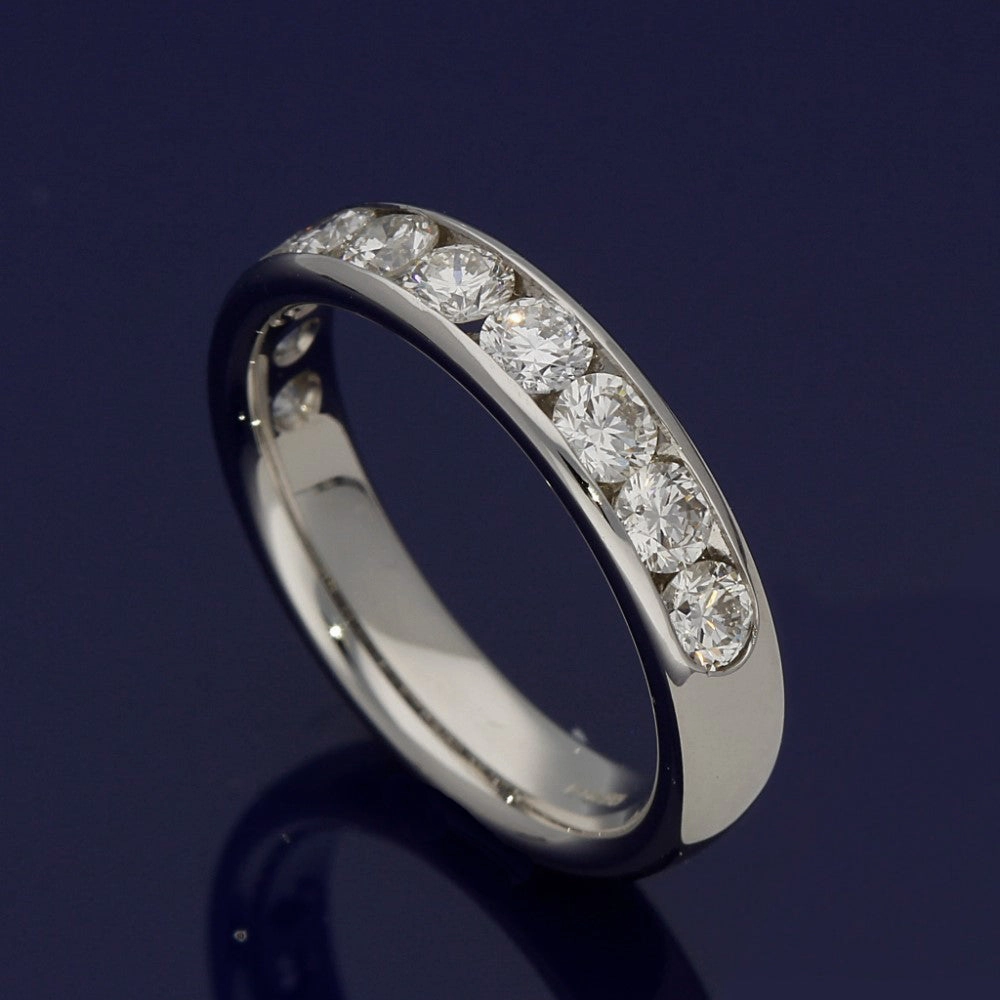 Platinum 1ct Diamond Half Eternity Ring - 4mm