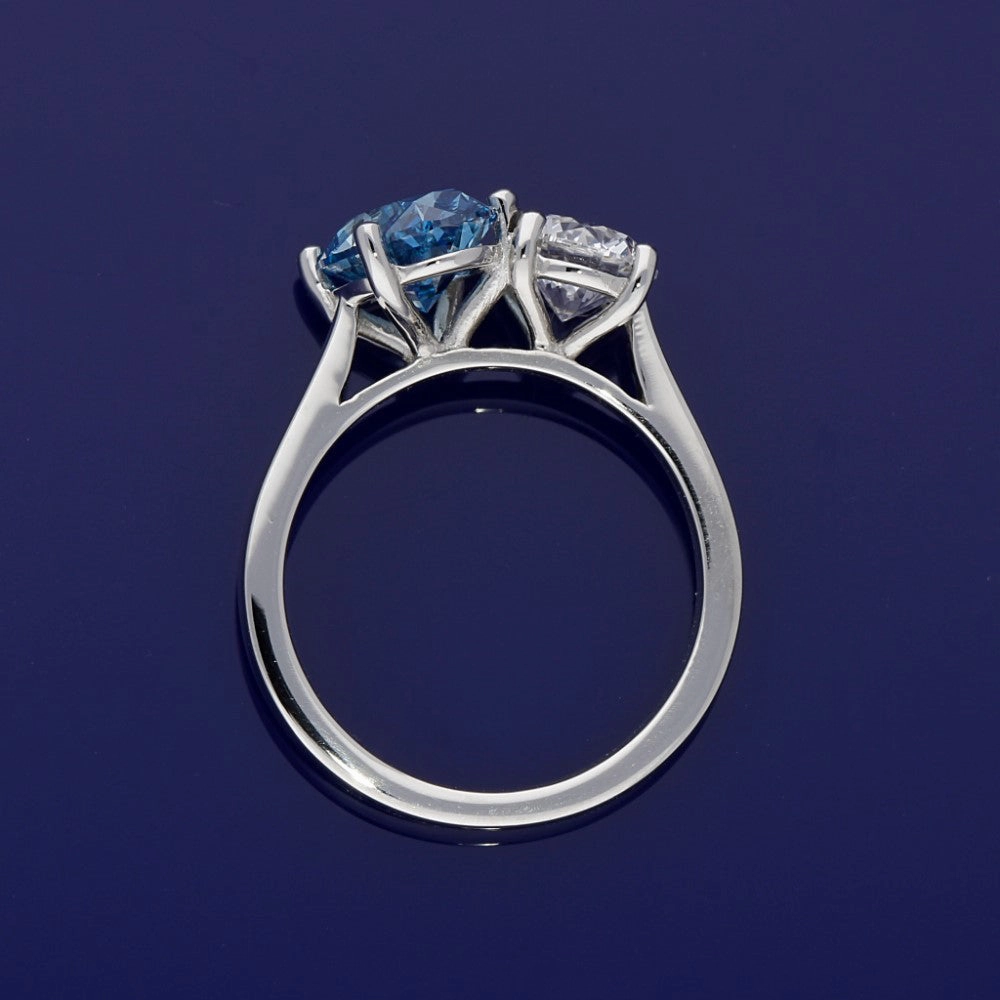 Platinum 3ct Laboratory Grown Diamond Toi et Moi Ring