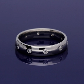Platinum 4mm Diamond Set Wedding Band Eternity Ring