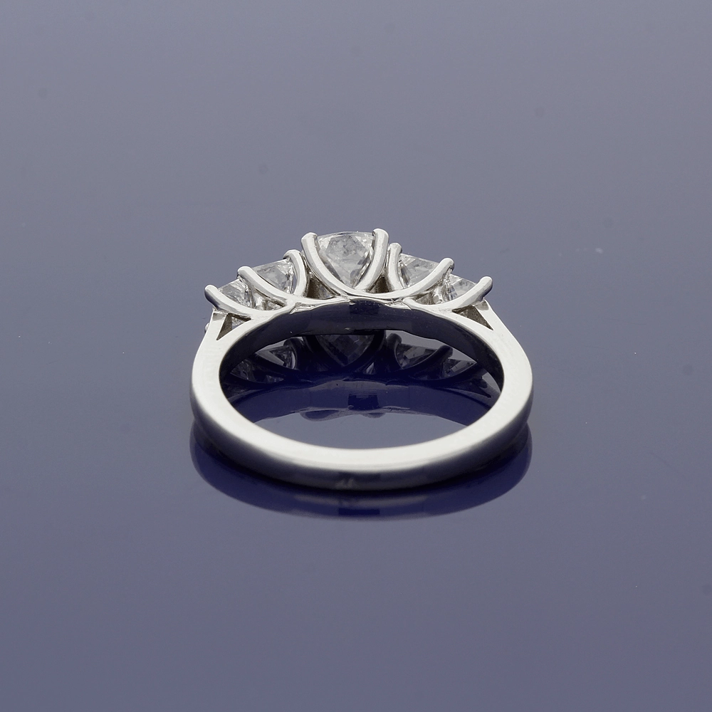 Platinum 5-Stone Ring with Cushion Cut and Princess Cut Diamonds