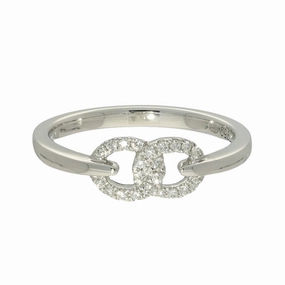 Platinum & Diamond Interlocking Double Circles Ring