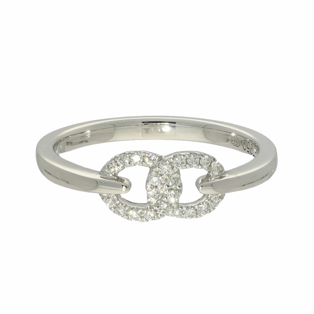Platinum & Diamond Interlocking Double Circles Ring